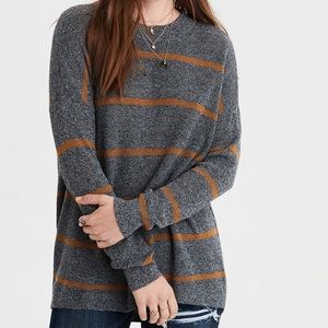Ae Jegging Fit Sweater In Gray Gold 